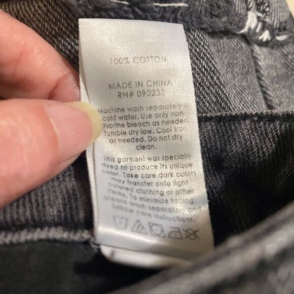 PacSun Mom Short Distressed High Waisted Gray Black Wash All Cotton Y2K Festival - Picture 14 of 14